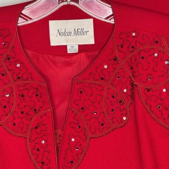 Nolan Miller Vintage Wool Bead Sequin 3-piece Skirt Suit SET matador size 10 - Picture 9 of 16